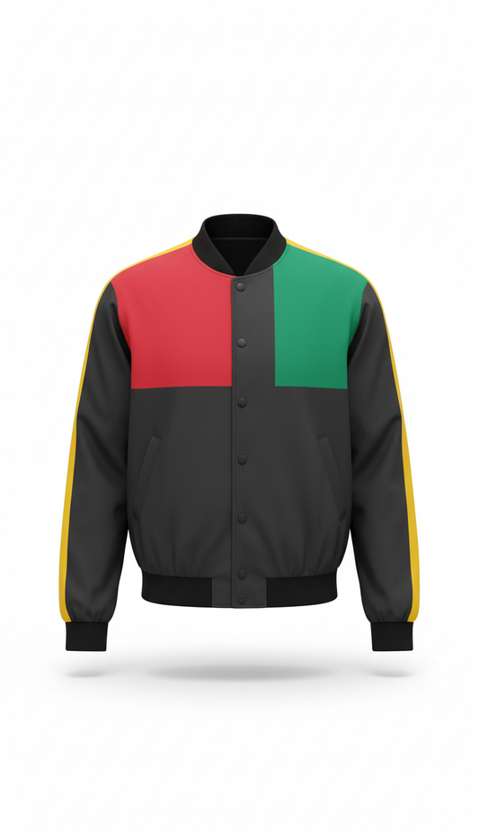 Graphite Black Color Block Bomber